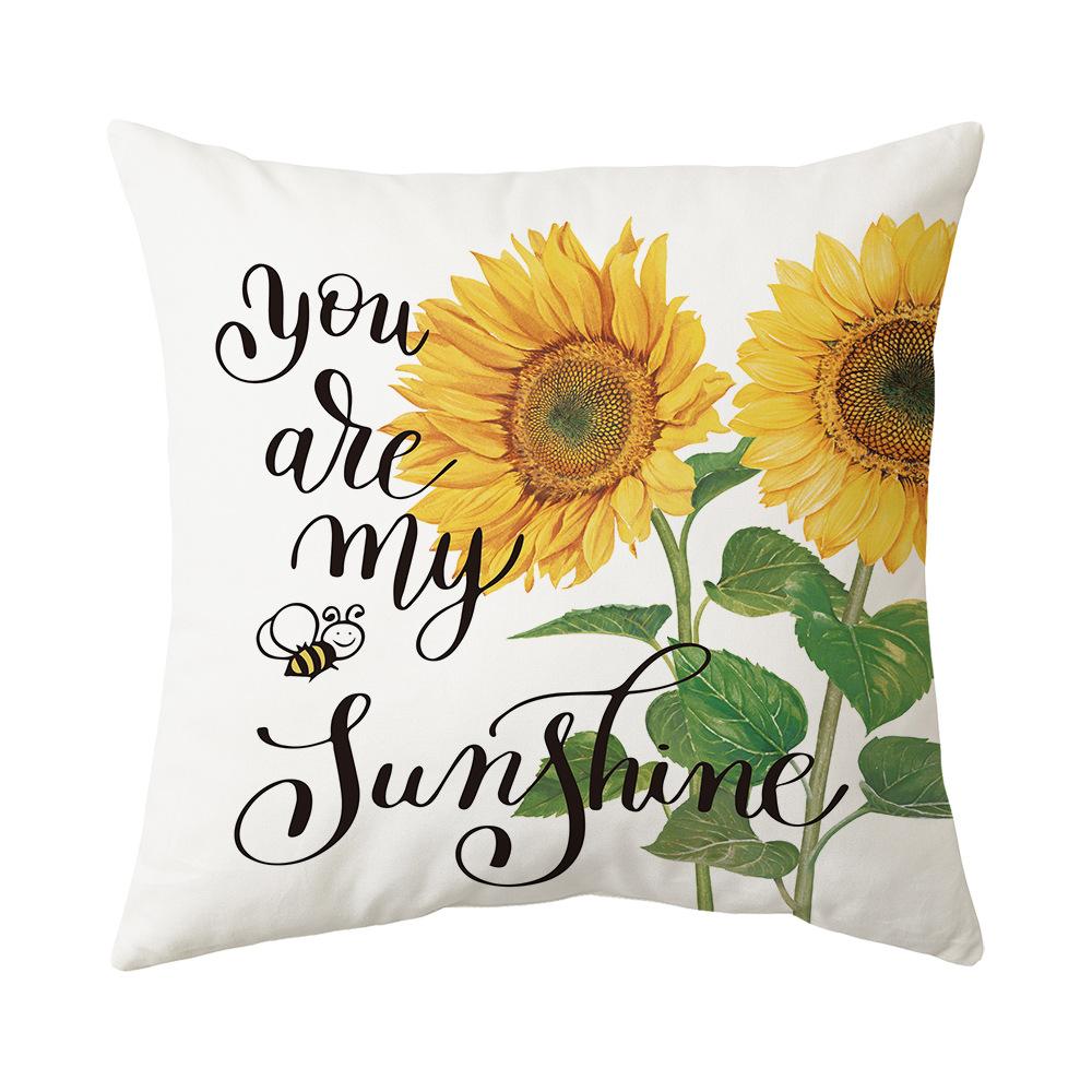 Spring Pillow New Sunflower Daisy Pillow Home Sofa Bedside Cushion Cover Pillow Cover