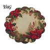 Non Slip Kitchen Decor Round Christmas Placemat, 14 Inch Festive Pattern Anti Tabletop Protector, Scald Table Cover Heat Insulation Place Mat