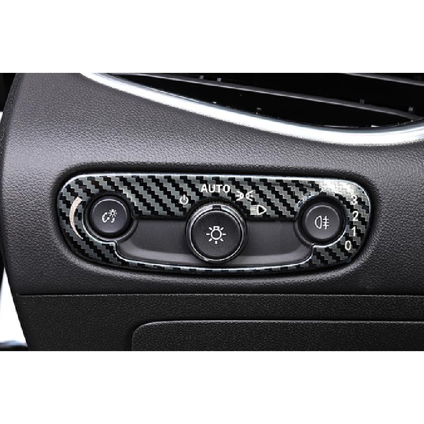 For Chevrolet Malibu 2016-21 Steel Carbon Car Headlight Button Frame Button Trim