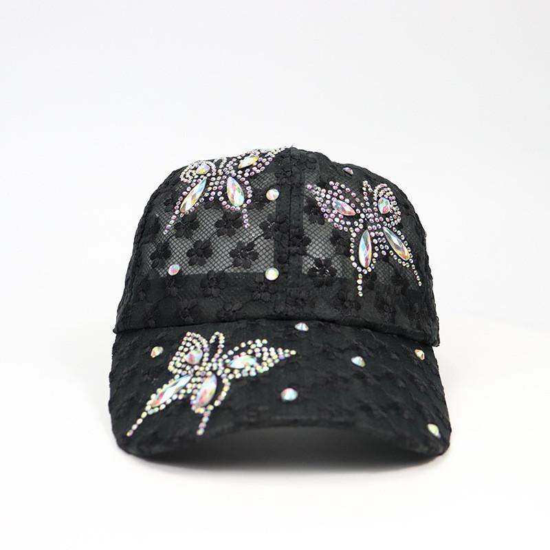Butterfly Embroidered Baseball Cap With Breathable Mesh For Outdoor Sun Protection