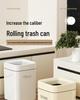Dual-Use Square Trash Can with Wheels - Light Luxury Wastebasket for Kitchen & Bathroom, Large Capacity