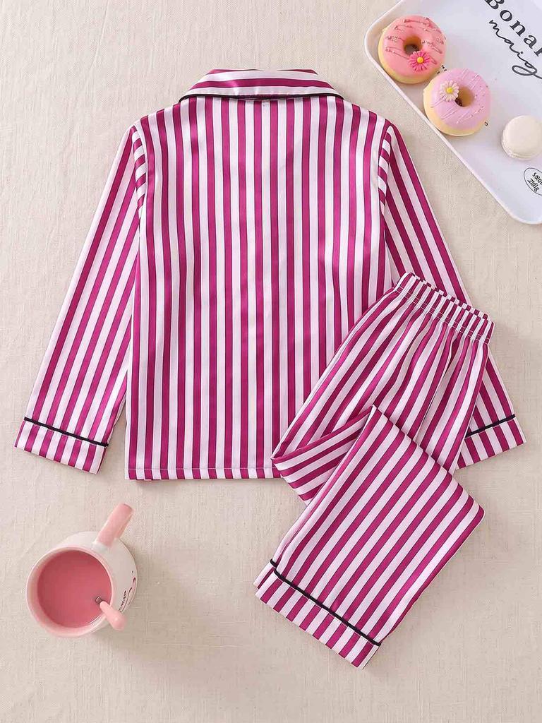 Autumn/Winter Satin Pajama Set for Girls - Long Sleeve & Long Pants