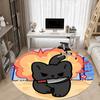 1pc Cat "Explosion" Office Round Area Rug, Indoor Mat Suitable For Office, Under Office Chairs Bedroom Living Room Home Decor, Room Deco 035