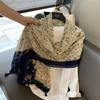 Vintage Floral Long Scarf For Women Beach Shawl Lightweight