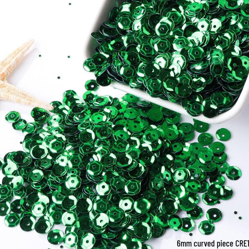 6mm Iridescent Silver Sequins: Laser Embossed Curved Pieces for DIY Embroidery, Wedding Dress Accessories, and Craft Ornaments.