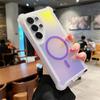 Luxury Shockproof Magnetic Changing Color Case for Samsung Galaxy S25Ultra S24 Plus Double Layer Armor Magsafe Protective Cover