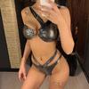 Sexy Snake Printed Bikini Female Swimsuit Women Swimwear Bikini Set Asymmetric Bather Bathing Suit