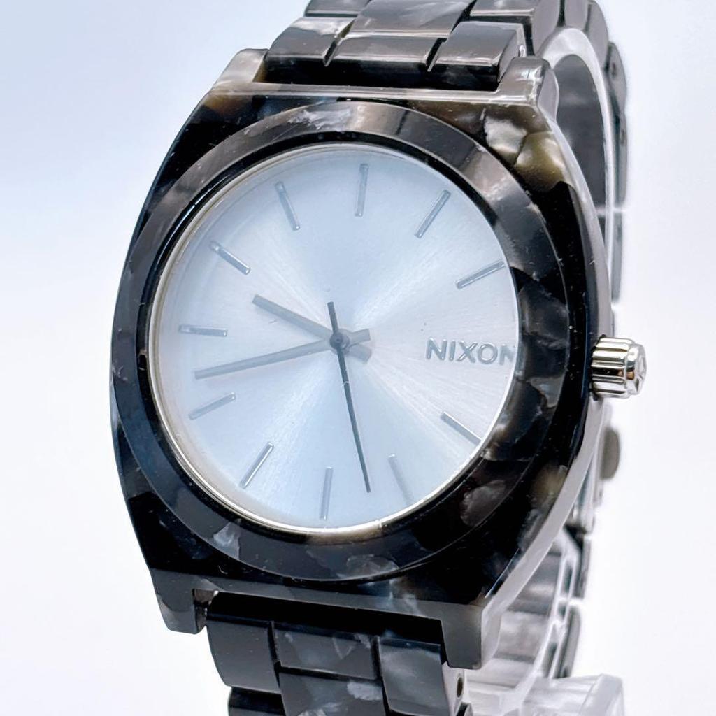 Used Watch NIXON Time Teller Acetate Marble Working Item Good Condition
