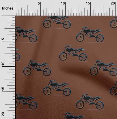 Tissu Coton Flex Marron Transport Vélo DIY Vêtements Tissu Matelassage Tissu Imprimé Au Mètre 40 Pouces
