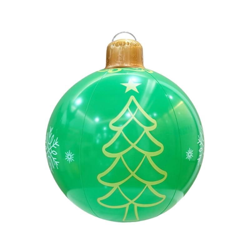 

Quick Inflate PVC Christmas Ball Balloon Reusable Holiday Party Decoration Easy Storage Foldable Design