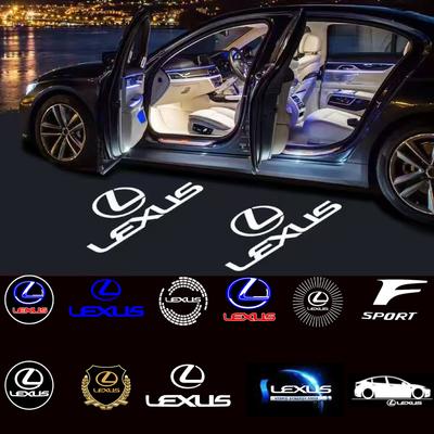 2 Stück LED Auto Tür-Willkommensleuchten Emblem Zubehör für F SPORT GX460 Ct200h IS250 ES 220D IS200 Fsport GS GX IS LS LX NX RX