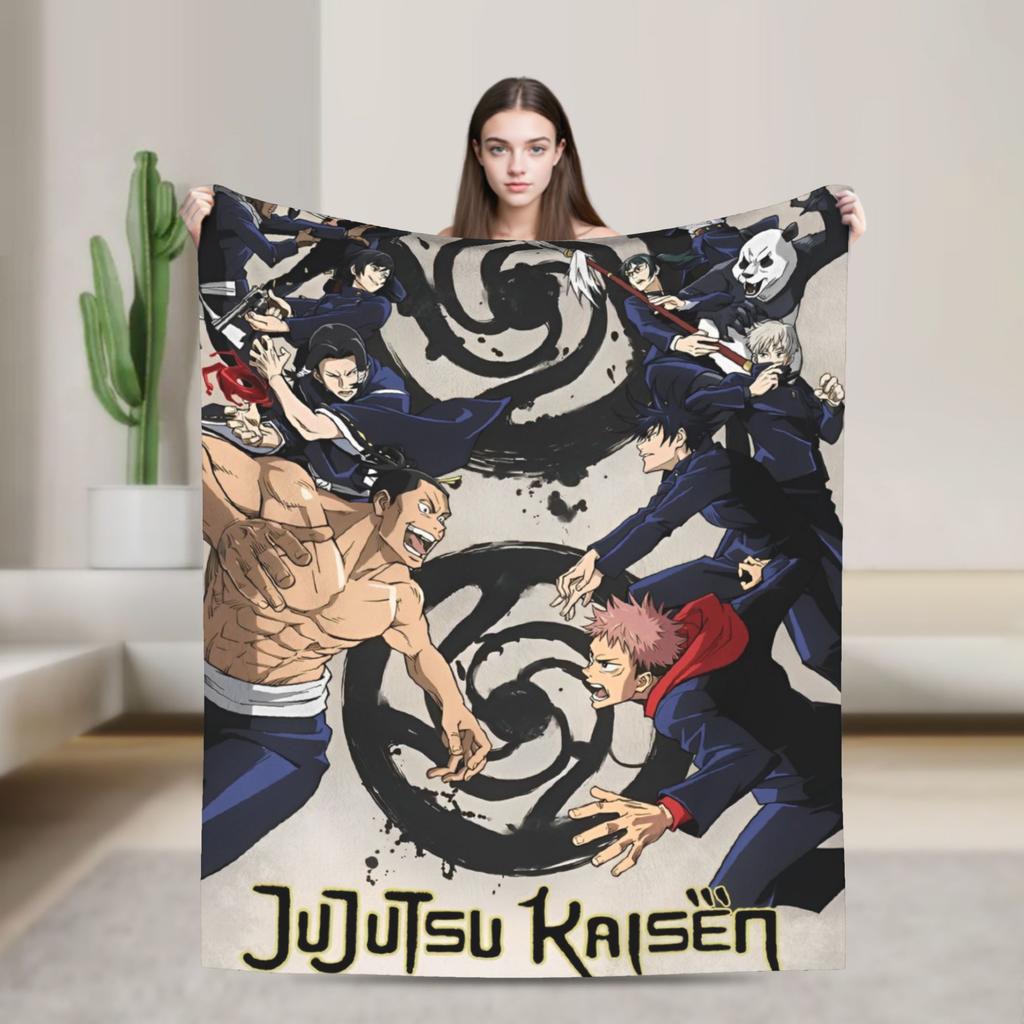 Jujutsu Kaisen Blankets Fleece Summer Air Conditioning Multi-function Lightweight Thin Throw Blanket Bedding Throws