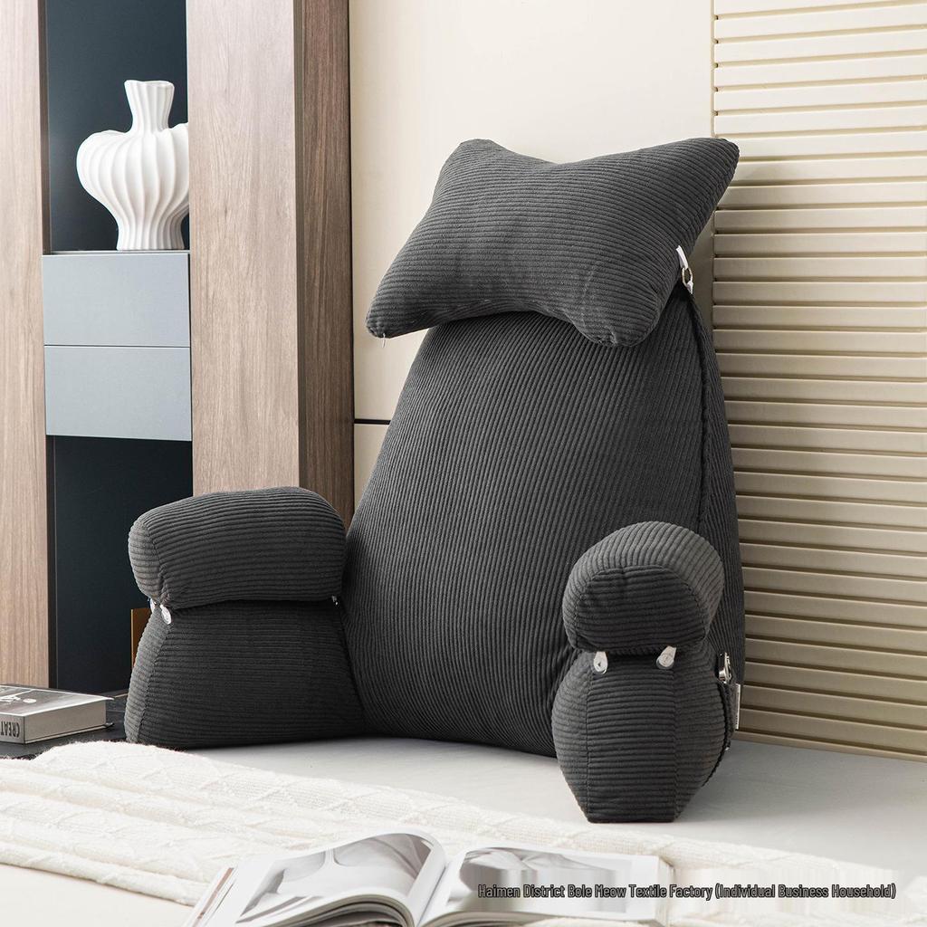 Corduroy Headboard Cushion: Soft Upholstered Lumbar Support & Neck Protection Pillow for Reading in Bed or Dorm