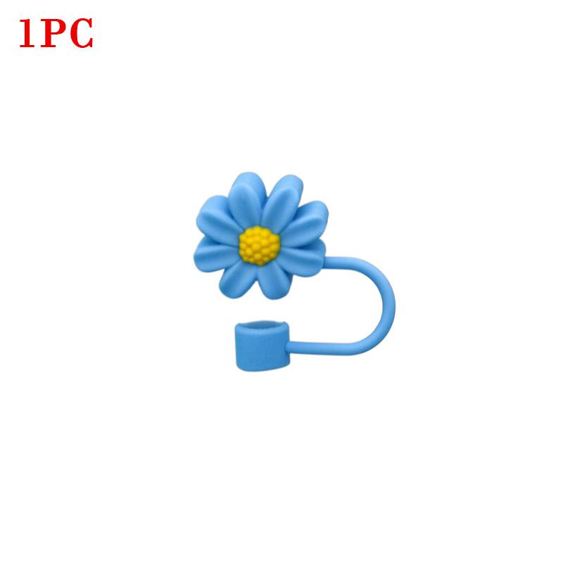 10PCS Silicone Straw Covers Cap Compatible with Stanley 30&40Oz Cup10mm Cute Flower Straw Toppers,Reusable Dust-Proof Straw Caps