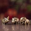 Retro Copper Hippopotamus Desktop Ornament 1Pc Solid Animal Sculpture for Home Office Shelf Decor Gift for Friends
