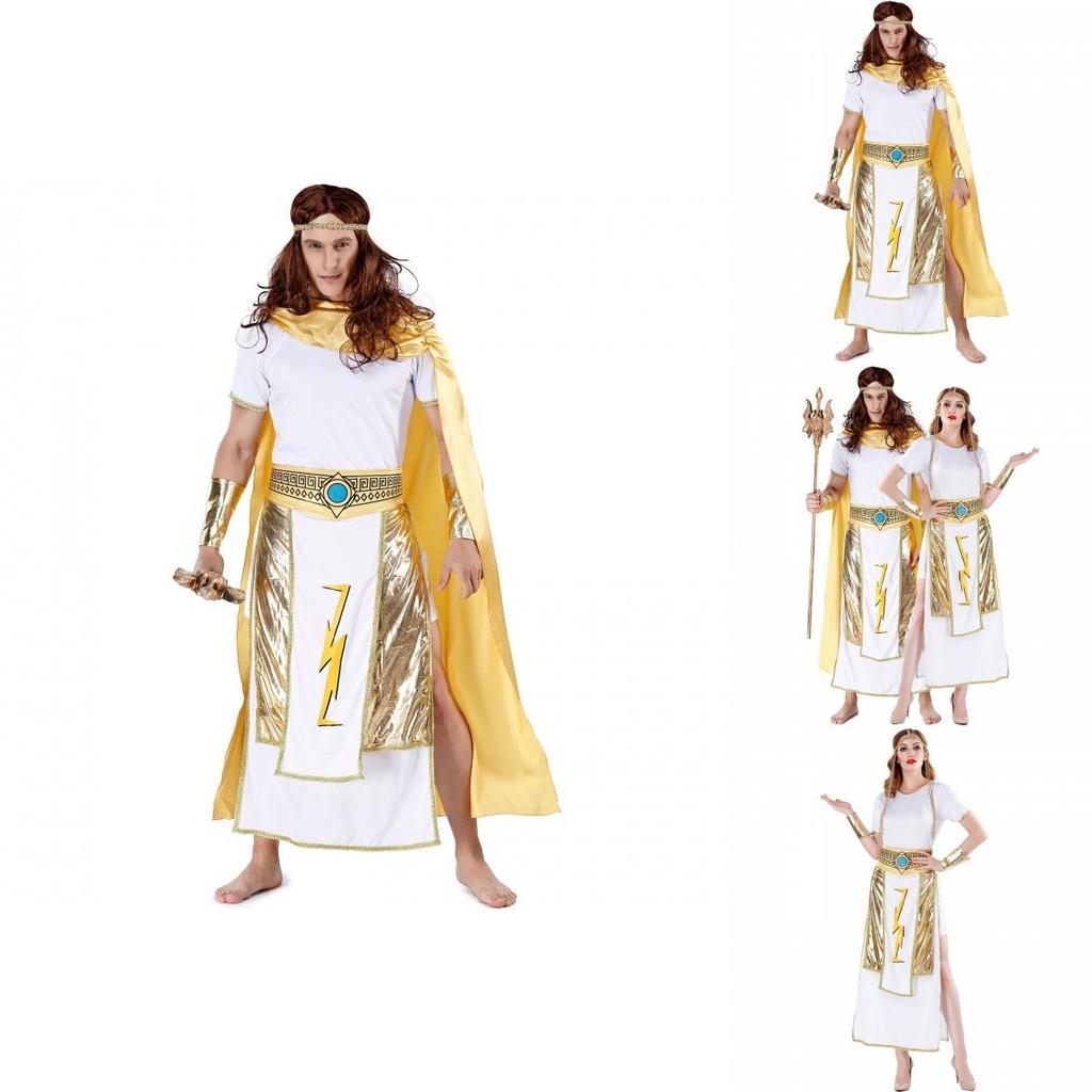 Unisex M-xl Ancient Greek King And Queen Costume Perfect For Fantasy Role Play Events