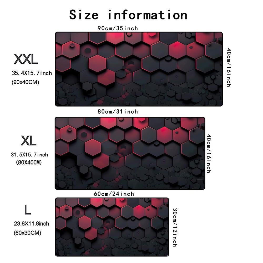 New Hexagon Geometric Xxl Mouse Pad Precision Lock Edge Gaming Keyboard Mat Desk Pad Gamer Office Computer Accessories