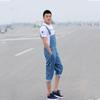 Men's Denim Overalls Large Size Strap Straight Pants Light Blue Shorts
