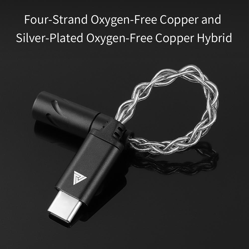 QKZ CX31993 USB Type-C To 3.5mm Audio Interface Headphone Amplifier HiFi DAC Earphone Sound Amplifier 32bit 384kHz Audio Adapter