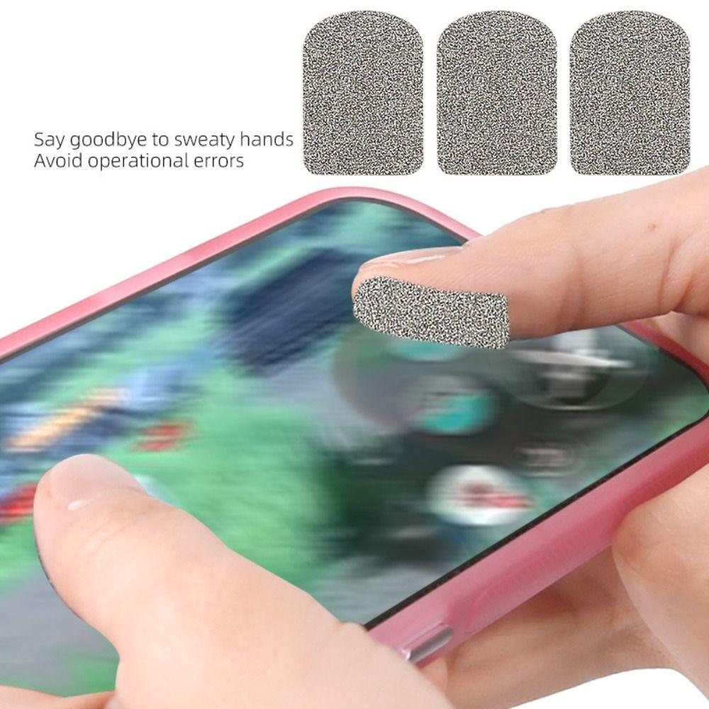 10pcs Ultra Thin Gaming Finger Stickers Self-adhesive Sensitive Touch Conductive Stickers Anti Sweat Touch Screen Film E-Sports