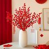 Persimmon Artificial Flower Arrangement: New Year Decoration with Red Fruit Accents for Living Room.