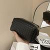 2026New Woven-pattern Green Cosmetic Bag, a Portable and Stylish Handbag for Storing Cosmetics, a Small, Soft Pouch