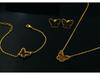 Korean Style Butterfly Clavicle Necklace with Shell & Tiger Eye Stones for Women