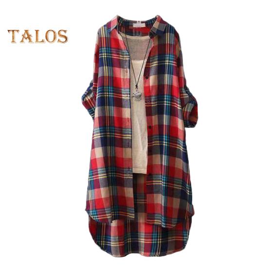 

Женское длинное пальто с лацканами, длинными рукавами, пуговицами, рубашка, пальто с клетчатым принтом, открытый спереди, кардиган свободного кроя, осенний наряд S красный