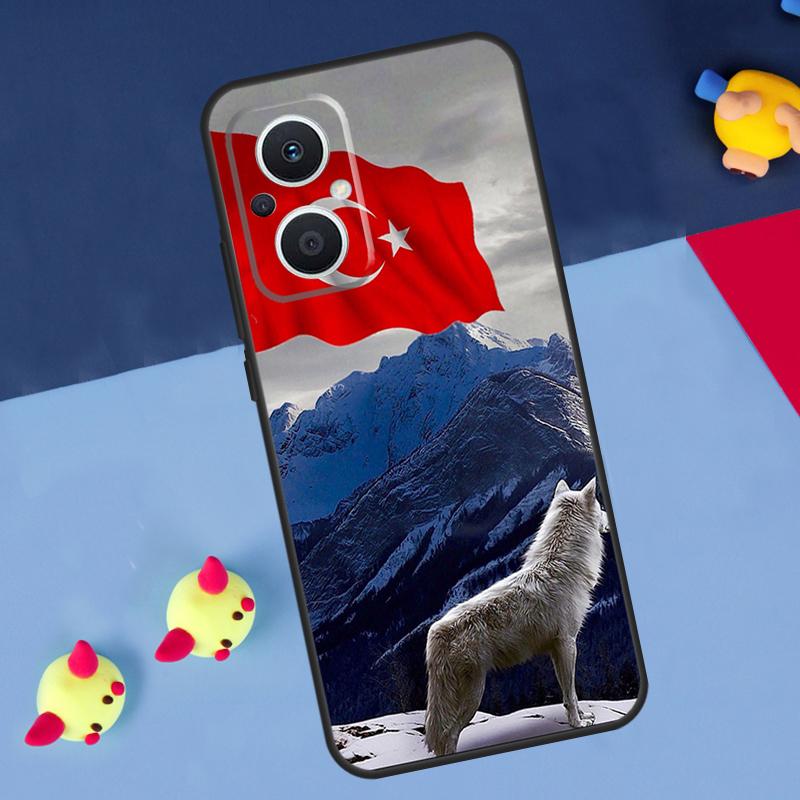 Turk Wolf Turkey Flag For OPPO Reno 12F 13F 14F 11F 10 11 12 13 14 Pro 8T 7 8 Lite OPPO Find X9 X8 X6 X5 Pro Case