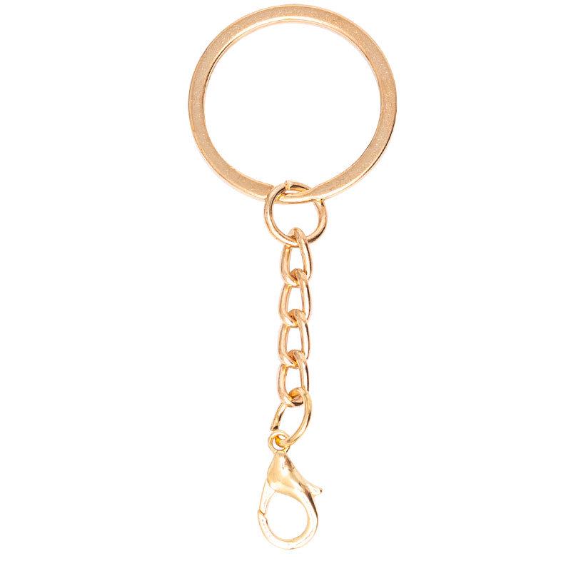DIY Jewelry Accessories: KC Gold Four-Section Chain Keyring for Handmade Keychains