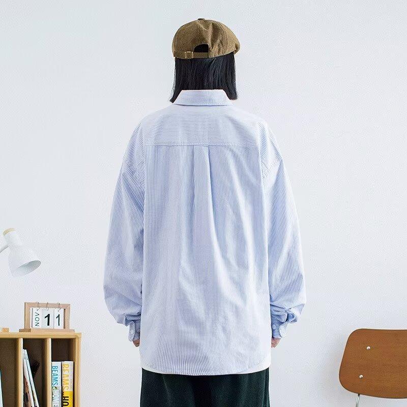 2024 Letter Long Sleeve Shirt Japanese Hong Kong Style Ins Loose Shirt Boys Summer Trendy Versatile Casual Coat