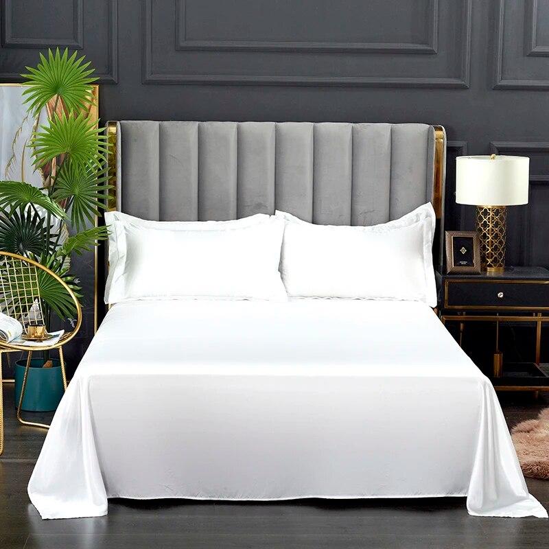 Fashionable Rayon Bed Sheets, Solid Color Single Double Bed And A Comfortable And Cool Mattress Cover 240x270cm /200x230cm.