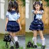 Girls' Summer Rabbit Police Costume Set - Stylish Two-Piece Performance Outfit