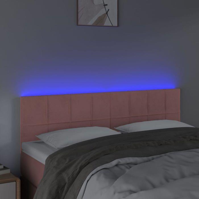 VidaXL LED Headboard Bedroom Furniture Double Bed Accessory Head of Bed Frame Interior Pink 3121665