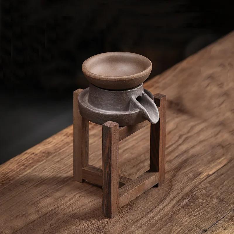 Mud Filter Group Handmade Coarse Pottery Vintage Tea Strainer Tea Filter Door Frame Support Tea Strainer