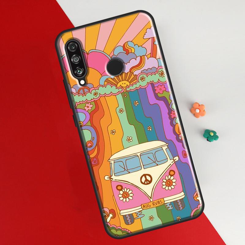 Indie Hippie Art Cover För Huawei P30 Pro P50 P20 P40 Lite P Smart 2021 Nova 5T Fodral For Honor 50 8X 10i