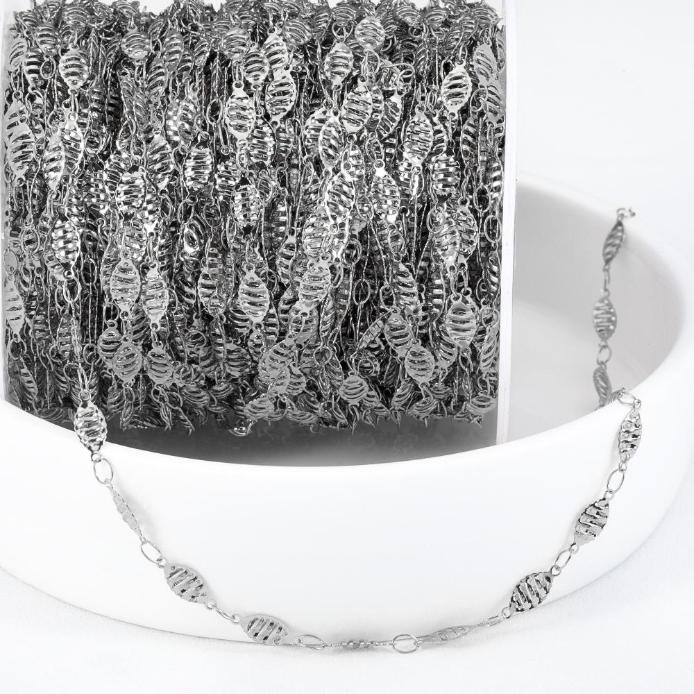 

1Meter Stainless Steel Hollow Football Link Chain Mesh Shape Bulk Chains for DIY Necklaces Bracelet Cloth Jewelry Making No Fade 1 Meter