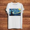 Vincent Van Gogh The Starry Night Rhone Sunflowers Almond Tree Wheat Field Irises Artistic T Shirt Unisex Casual Tee Nosticker