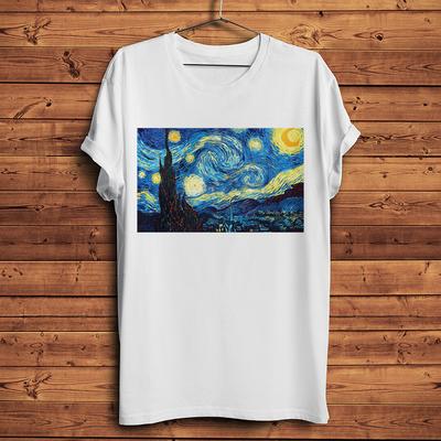 Vincent van Gogh Stjärnenatt Rhône Solrosor mandelträd Veteåker Irisar konstnärlig t-shirt unisex vardaglig t-shirt utan klistermärke