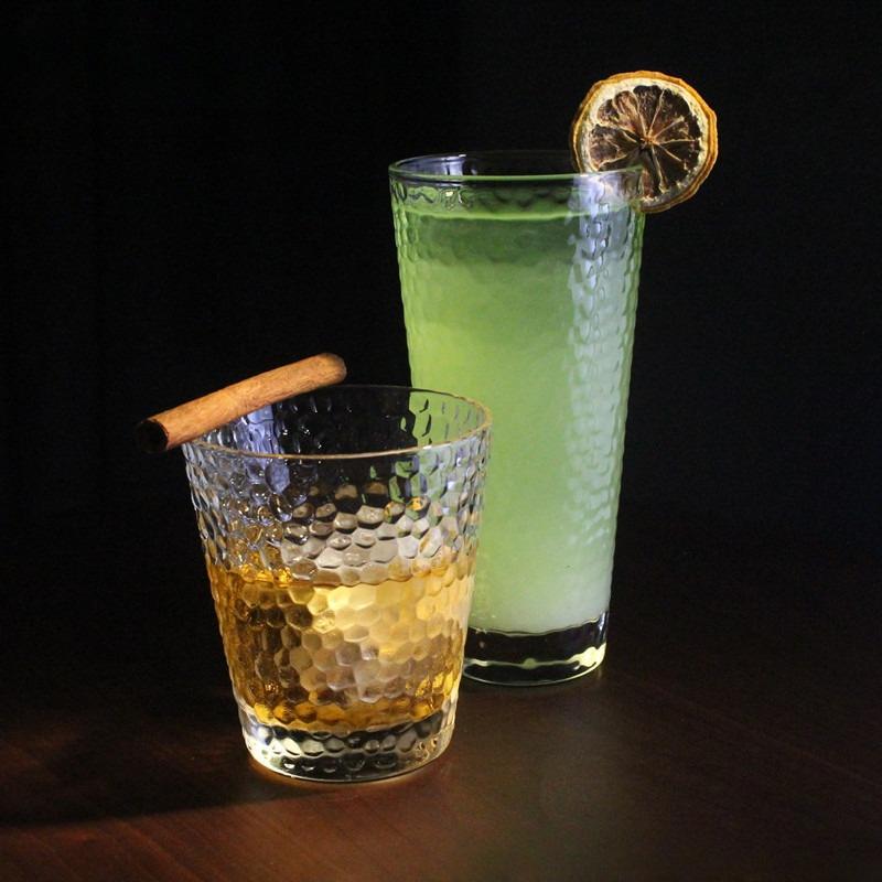 1 Pcs of Creative Glass Hammer Patterned Cups Beer and Juice Cups Transparent Beverage Cups High Appearance Level Beer Tea Cups