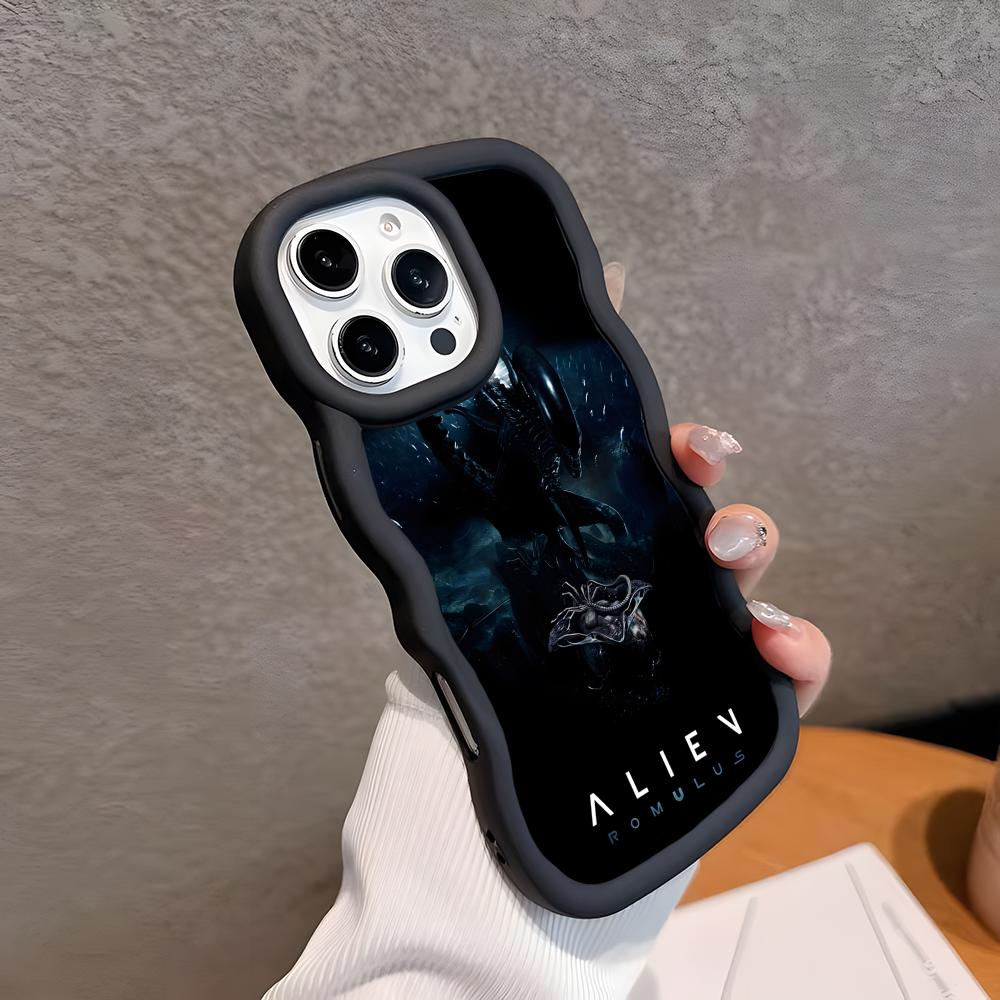Alien Romulus Handyhülle für iPhone 17 16 15 14 13 12 11 Air Pro Max Plus Gewellter Rand TPU Bunte Hülle Hülle Luxus