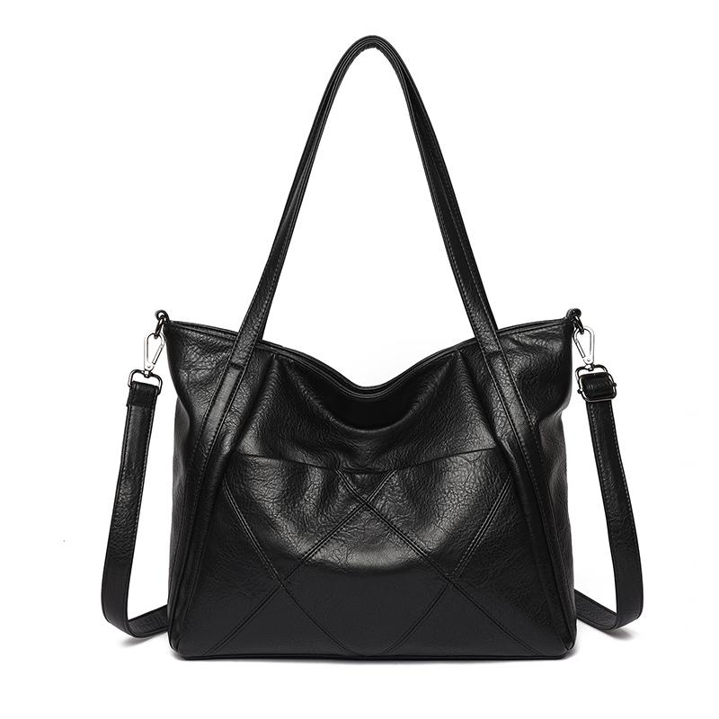 Fashion Soft Cowhide Handbag for Women 2025 Vintage Shoulder Tote Bag Genuine Leather Ladies Large Capacity Purse Bag Sac A Main
