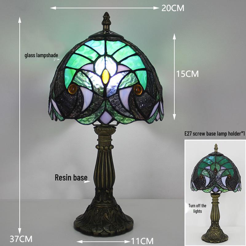 Tiffany Vintage Stained Glass Table Lamp for Bedside or Cafe