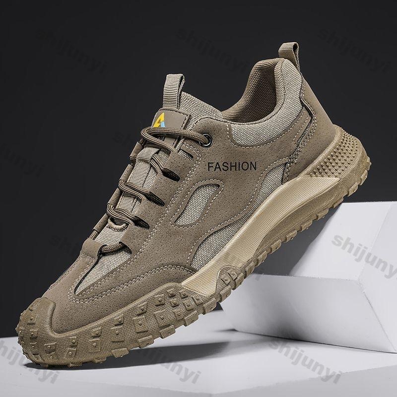 Fashion Men Shoes 2025 Spring Autumn New Breathable Mesh Non Slip Casual Sport Shoes Fashion Comfortable Lace-up Sewing Running Shoes
