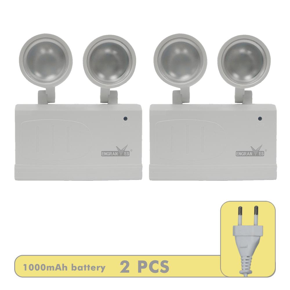 Dual-Head Emergency Lamp Rotatable Fire Safety Lighting Wall-Mounted Evacuation Light Portable Camping Light for Power Outage