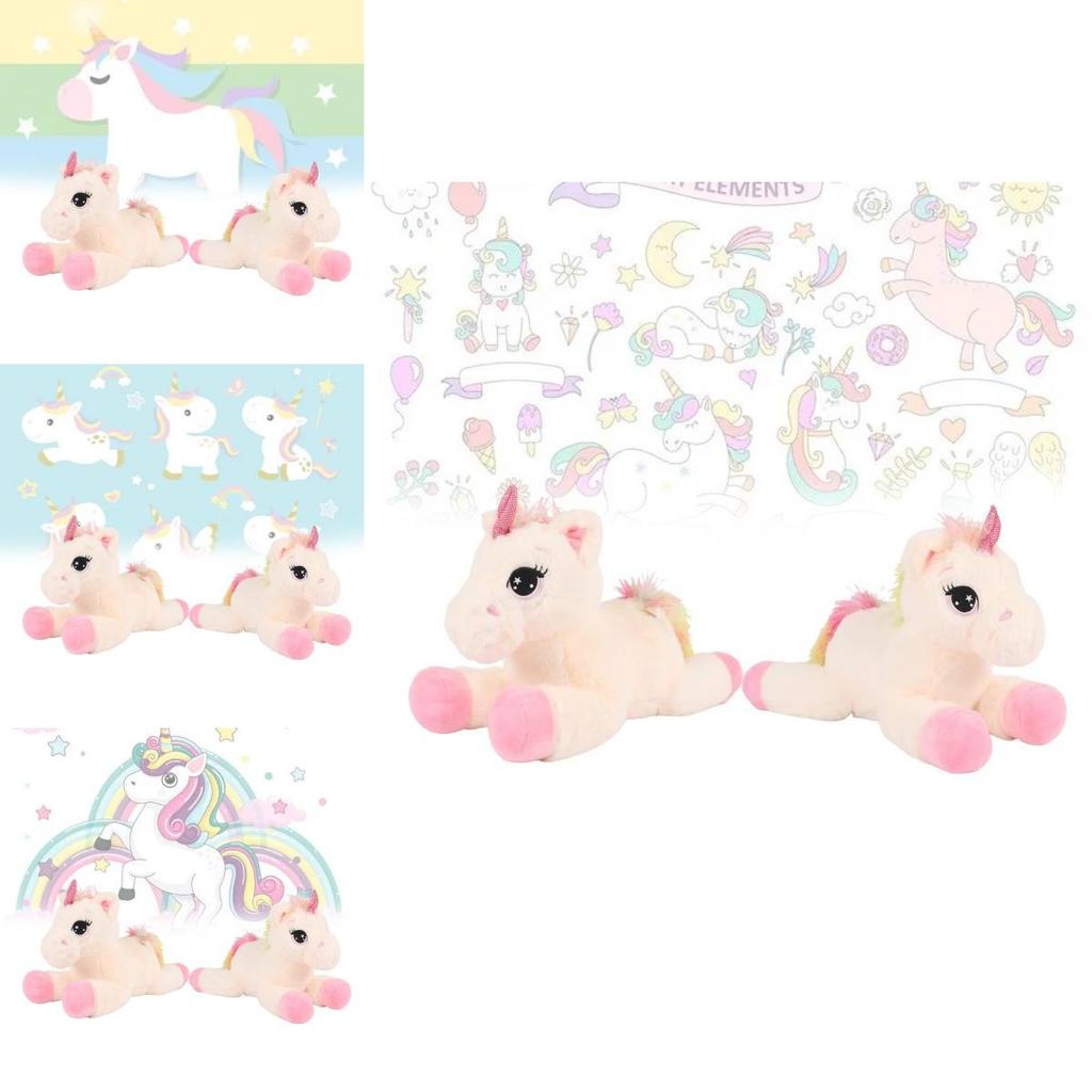 Adorable Rainbow Unicorn Plush Toy For Kids Soft Cuddly Pillow And Comfort Doll