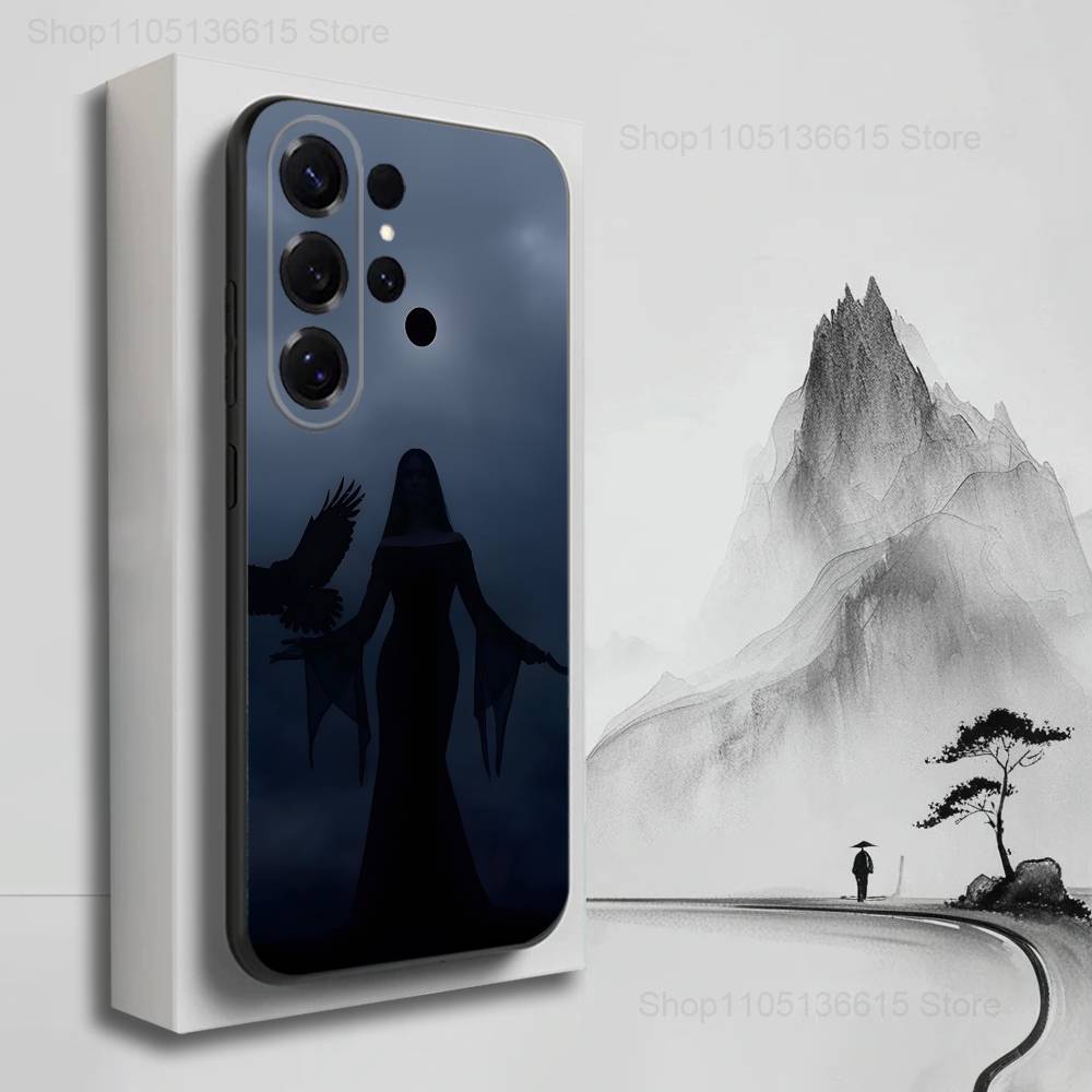 Gothic Art Witch Case For Samsung S22,S25,S20,S10,Plus,Ultra,S24,S23,FE,S21,S9,Lite,Soft Silicone Black