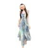 Seaside Resort Style Flutter Sleeve Camisole Dress - Women's Summer 2026 Waist-Cinched Irregular Fairy Dress
