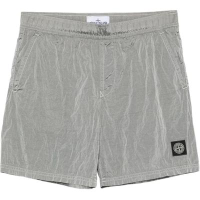 STONE ISLAND Solidne Spodenki Kąpielowe z Logo na Gumce Męskie kąpielówki Szare K1S15B1000-09S0043-V0061