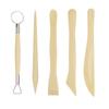 Pottery Tools, 5-Piece Wooden Set, for Modeling and Sculpting Clay, Pottery Shaping Tools for Clay